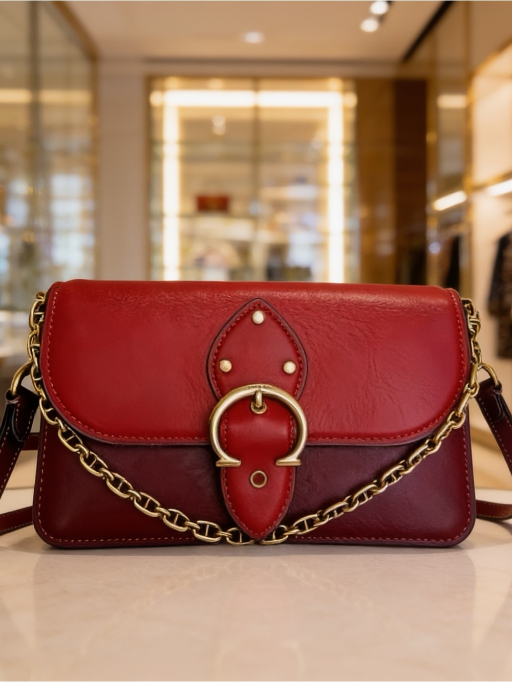 NWOT Coach beat crossbody color block clutch